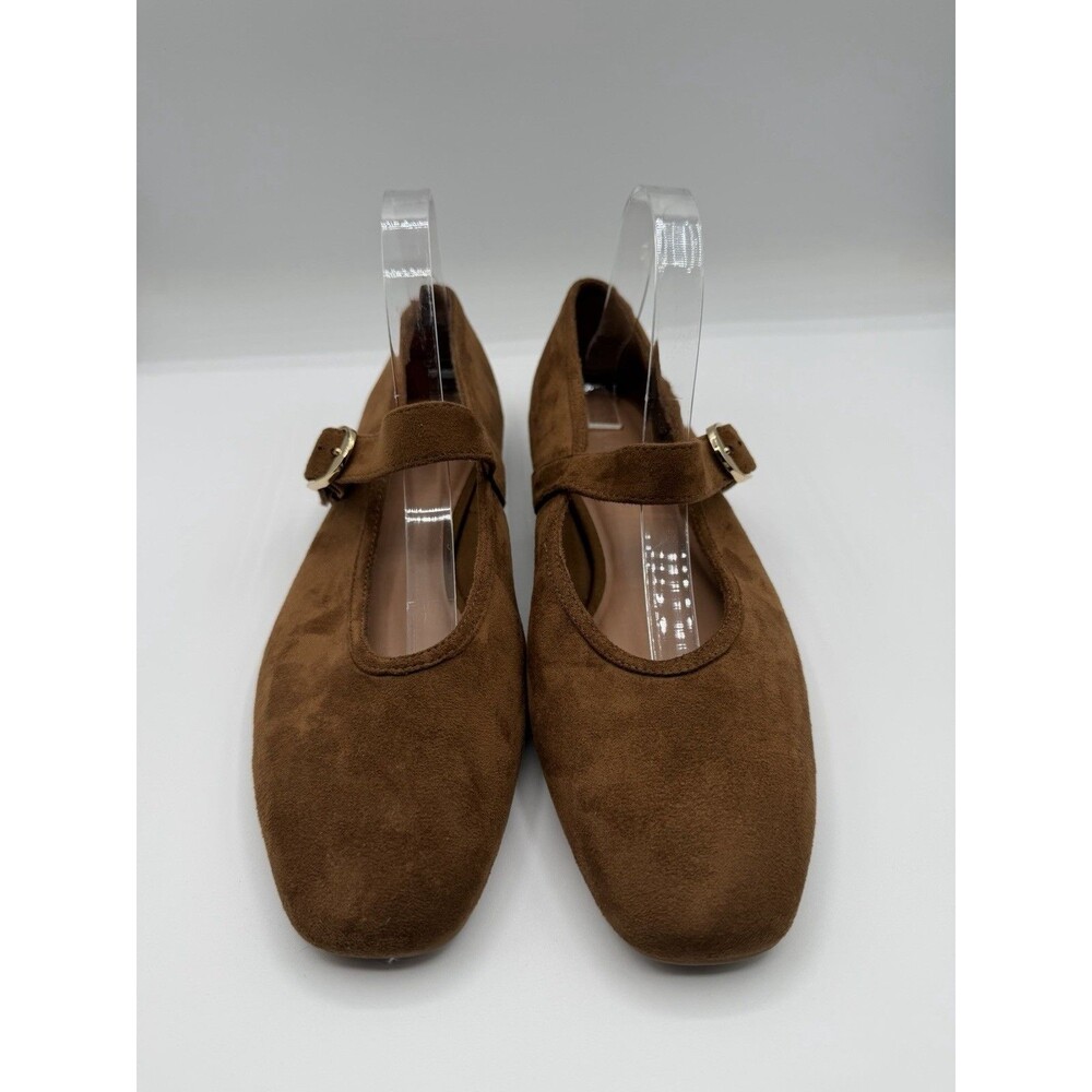 Old Navy Mary Jane Ballet Flats Shoes Brown Comfort Preppy Retro Size 10 NWT